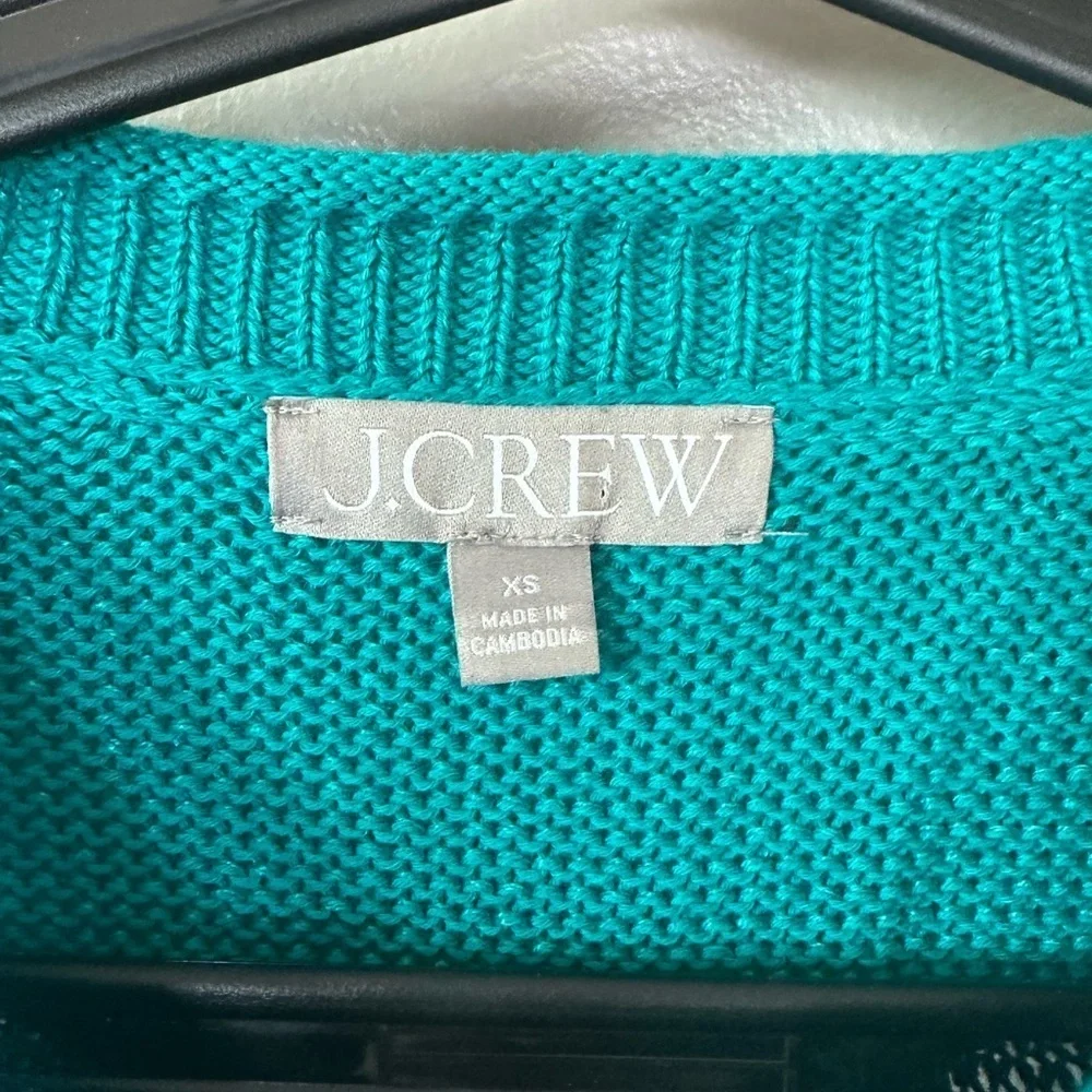 J.Crew Linen Blend Crewneck/Rollneck Sweater in Teal - Like New XS